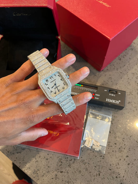 Cartier Santos — (Arabic Dial / iced)