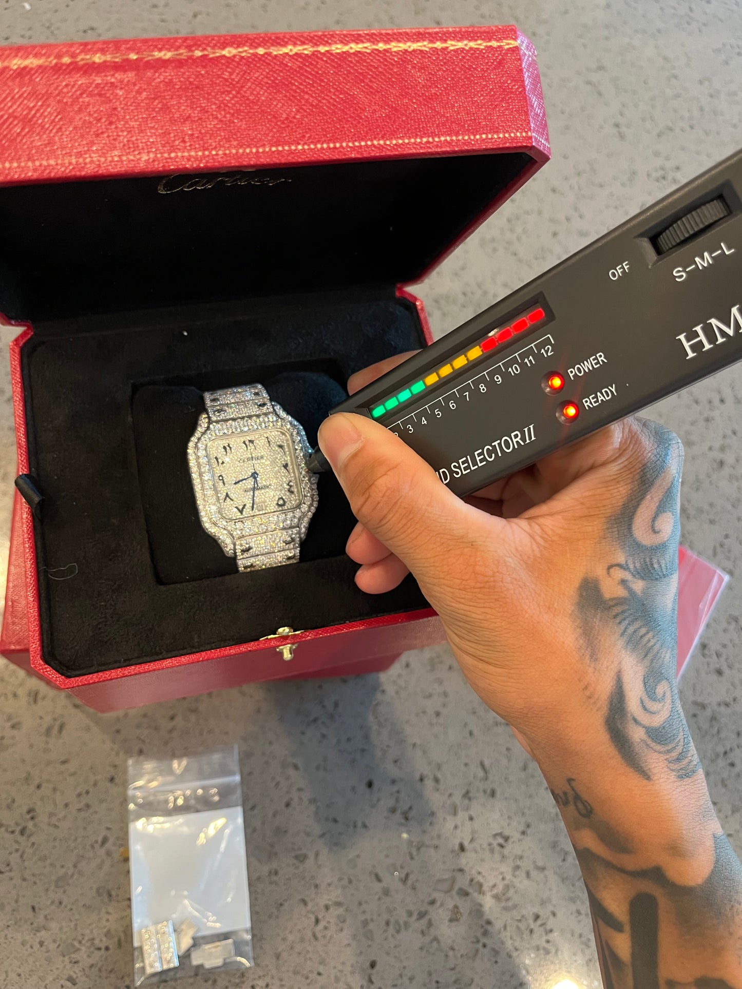 Cartier Santos — (Arabic Dial / iced)