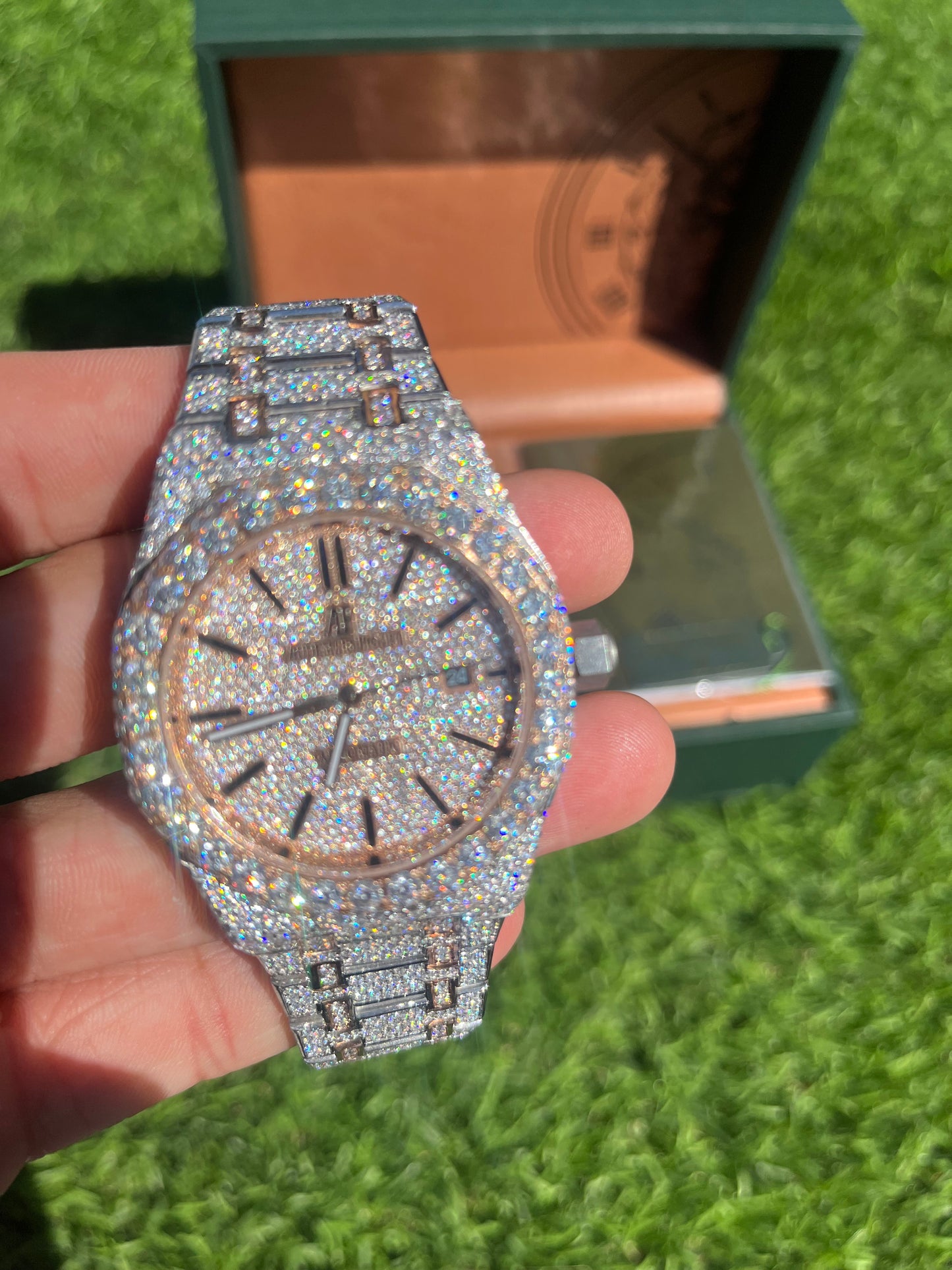 Audemars Piguet — 41mm Rose Gold (fully iced)